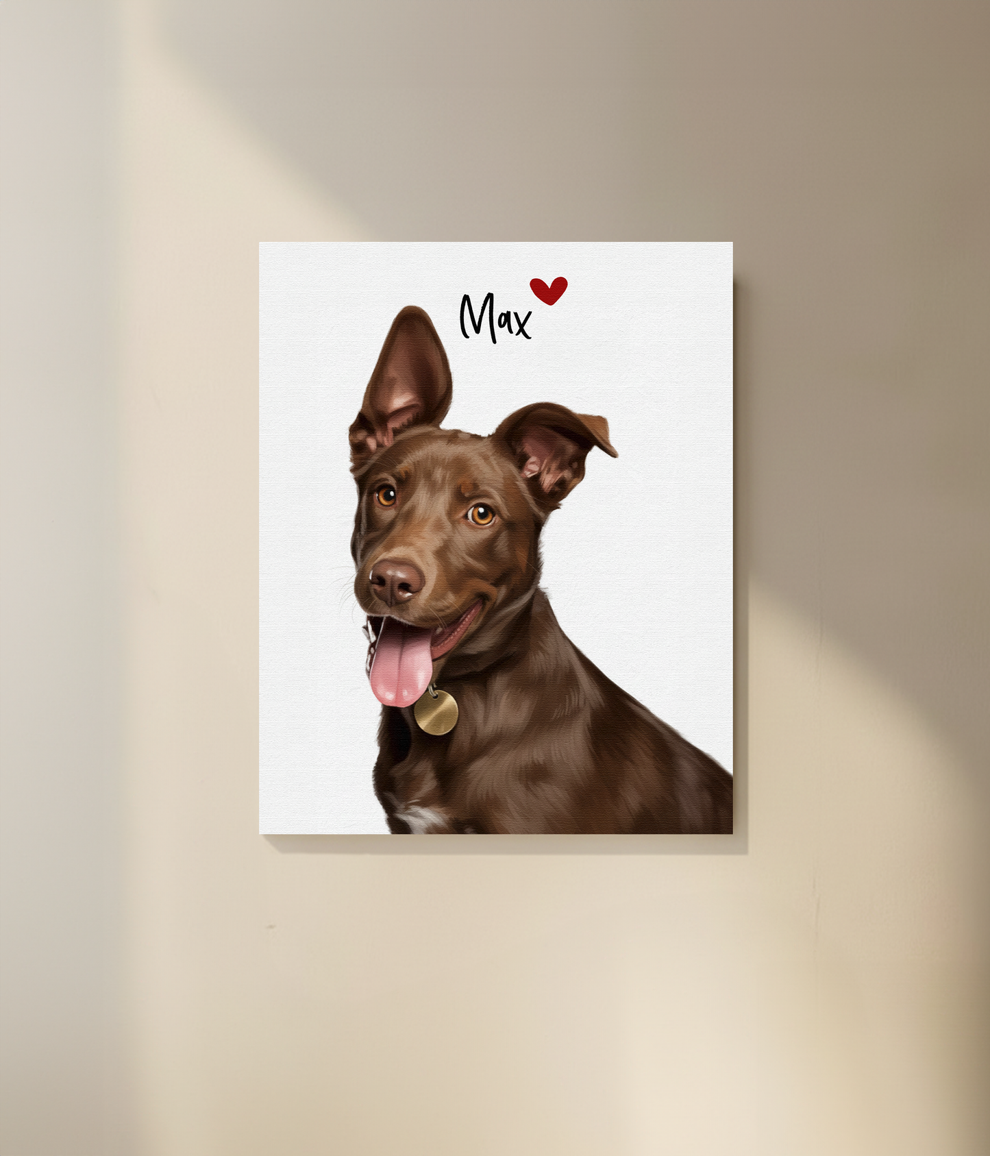 Custom Pet Portrait  - Canvas (Solid Background)