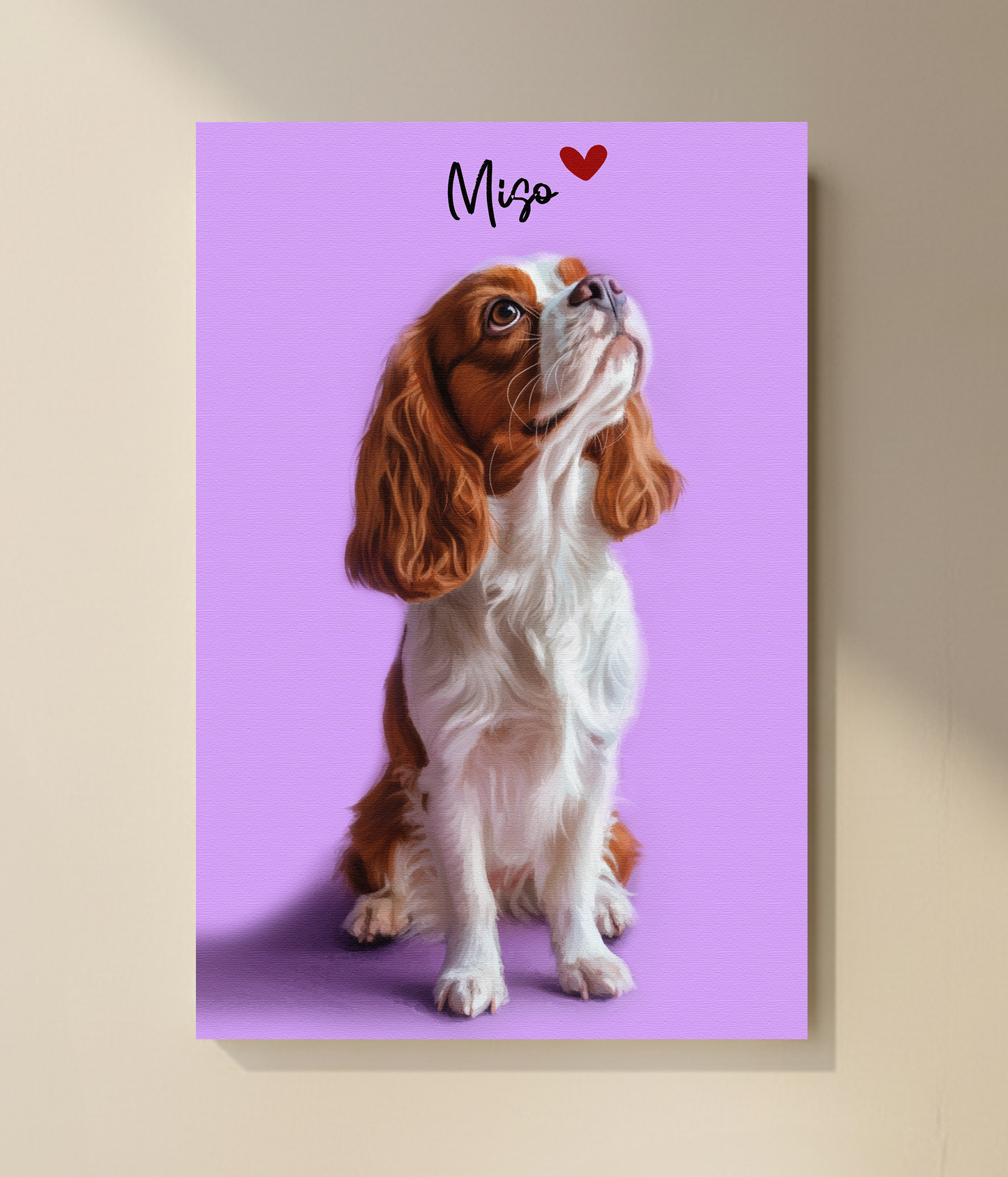 Custom Pet Portrait  - Canvas (Solid Background)