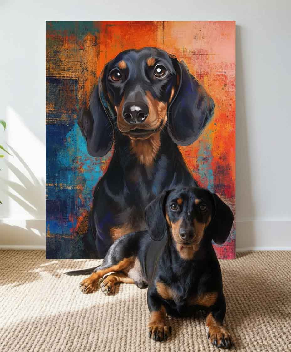 Custom Pet Portrait - Canvas (Themed Background)