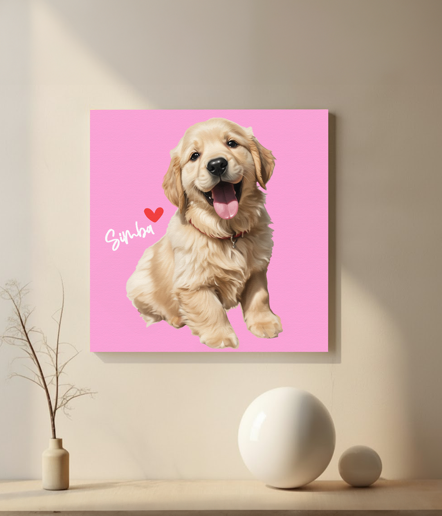 Custom Pet Portrait  - Canvas (Solid Background)