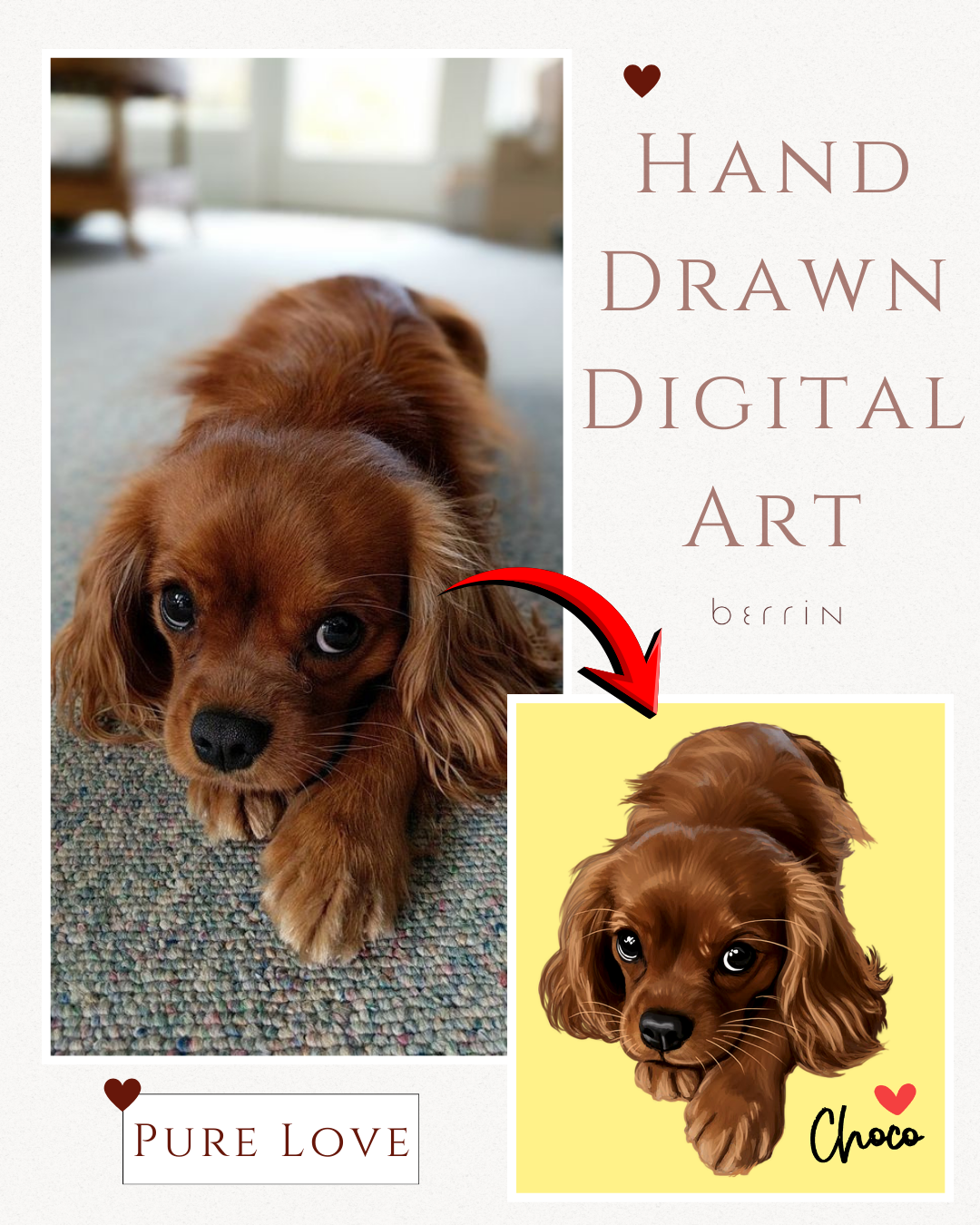 Custom Pet Portrait  - Canvas (Solid Background)